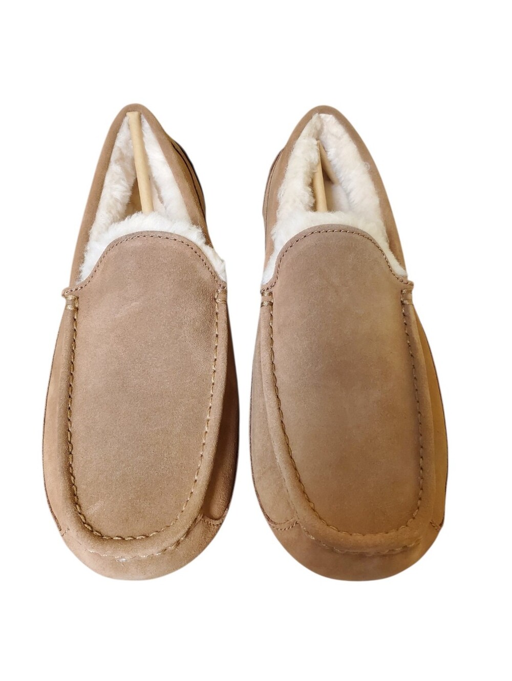 UGG Ascot Chestnut Full Grain Suede Upcycled Wool Lining Slippers New Men's 9 - Picture 3 of 9